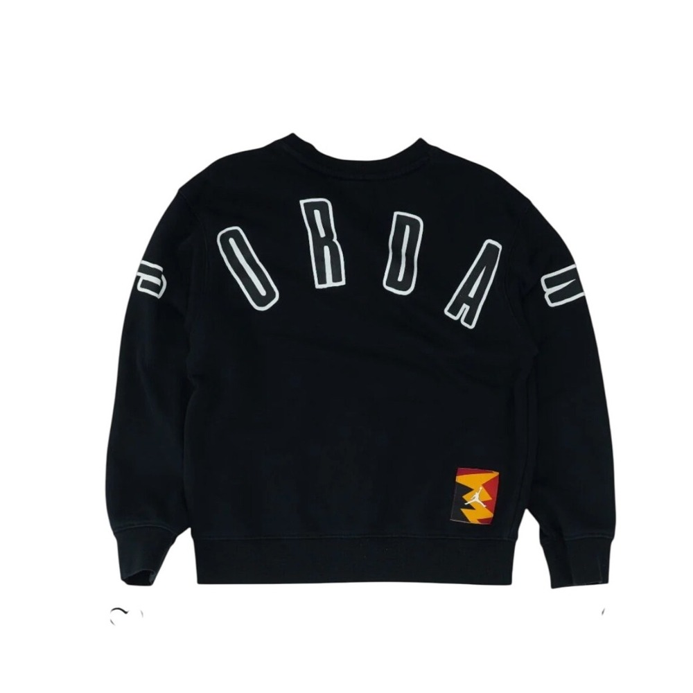 Jordan Black Sweatshirt with White Lettering and Multicolor Patch